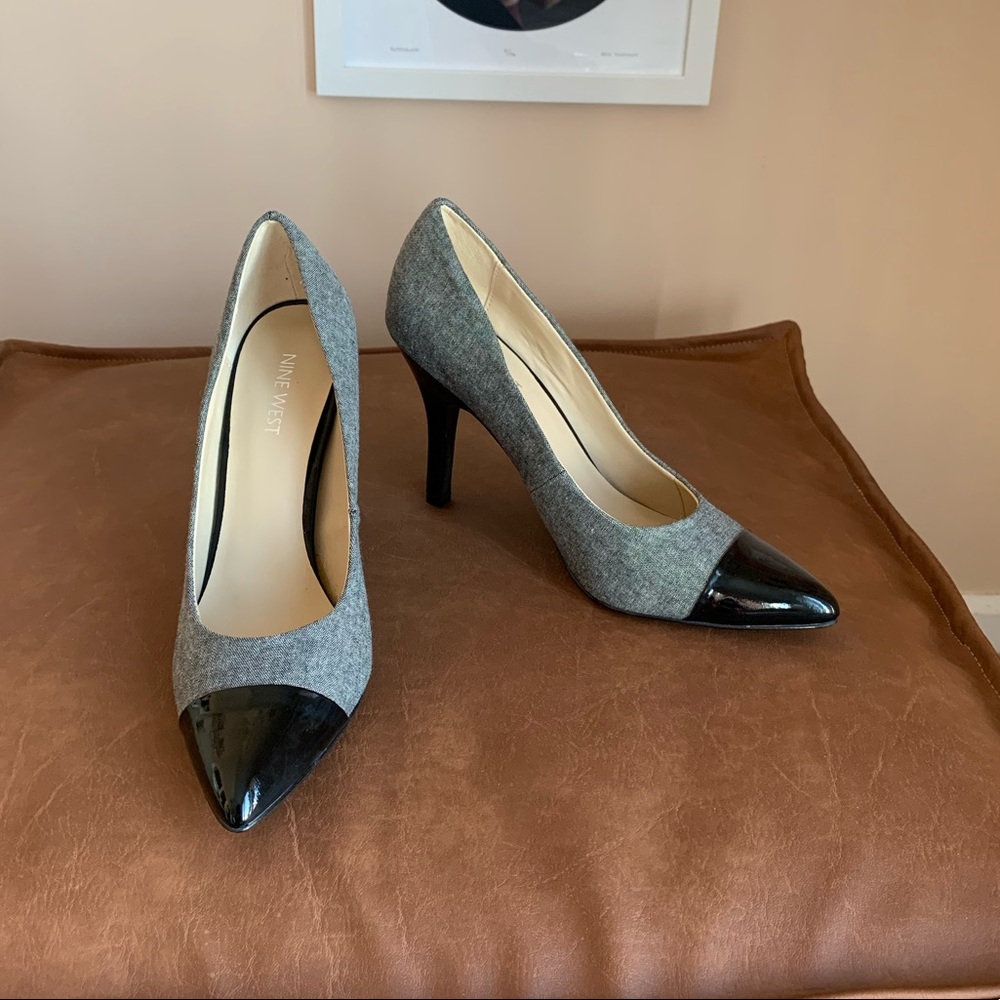 Grey and black Nine West pumps